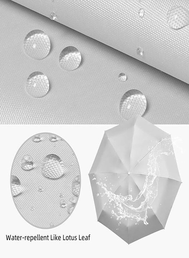 LANLOY Mini Umbrella With Case For Men & Women Manual Open Compact Travelling Umbrella, Polyester & Uv Protection Fabric For Summer/Anti-Slip Handle- Use in Rain&SUMMER Multicolor pcs1 (White) - Image 3